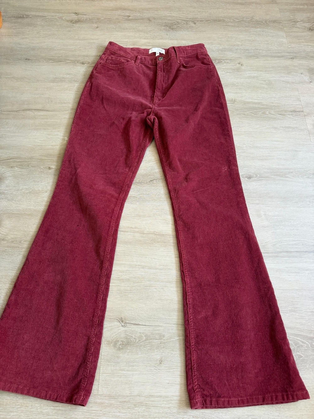 CURRENT/ELLIOT BURGUNDY CORDUROY FLARE PANTS SZ 30